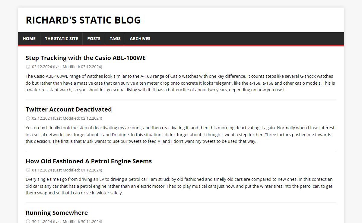 Richard's Static Blog