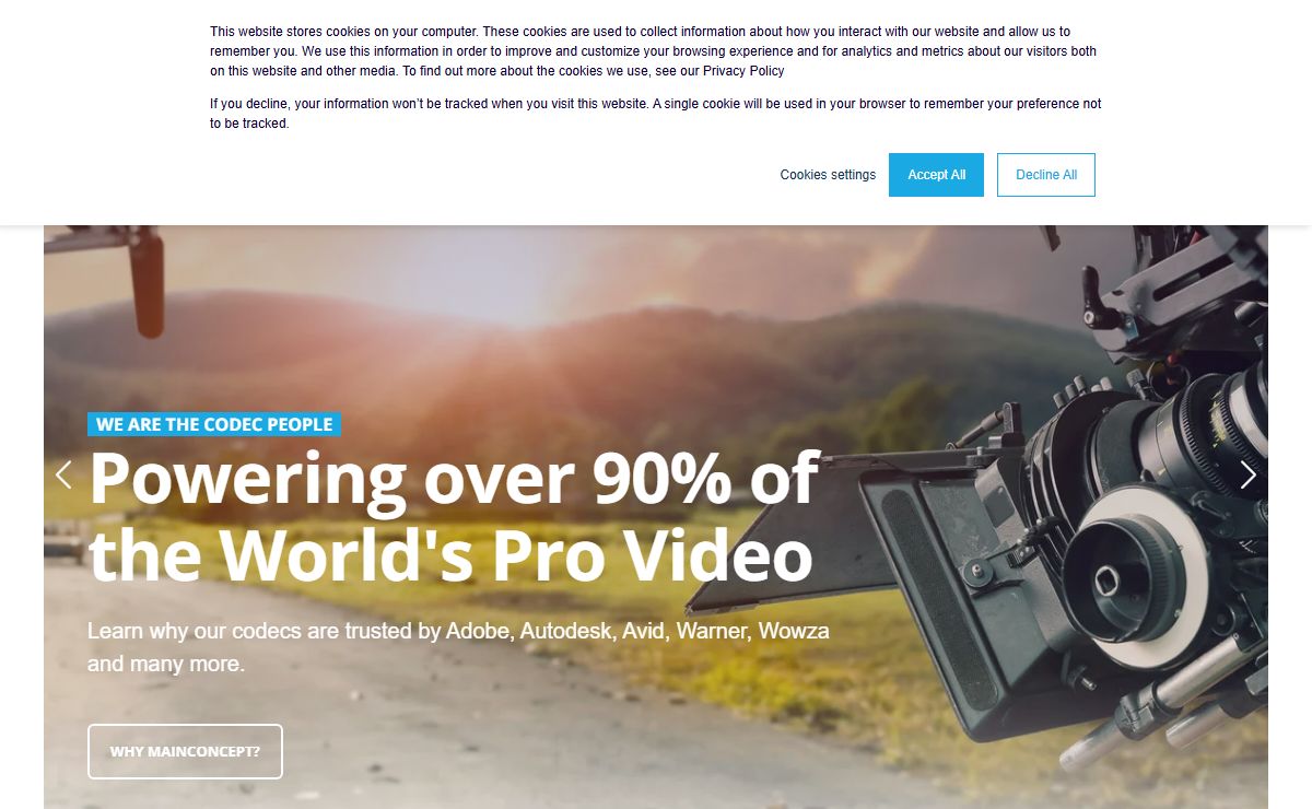 Codecs, Software for Encoding, Decoding and Streaming: MainConcept
