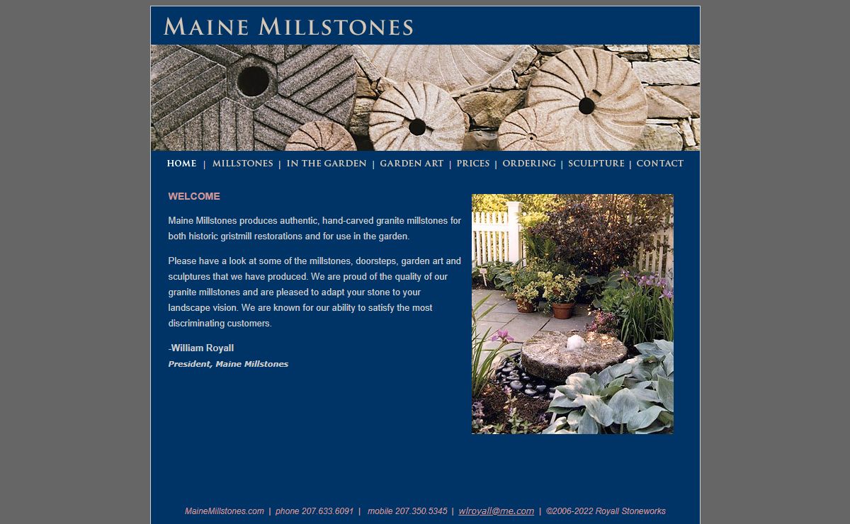 Hand-carved Granite Millstones by Maine Millstones