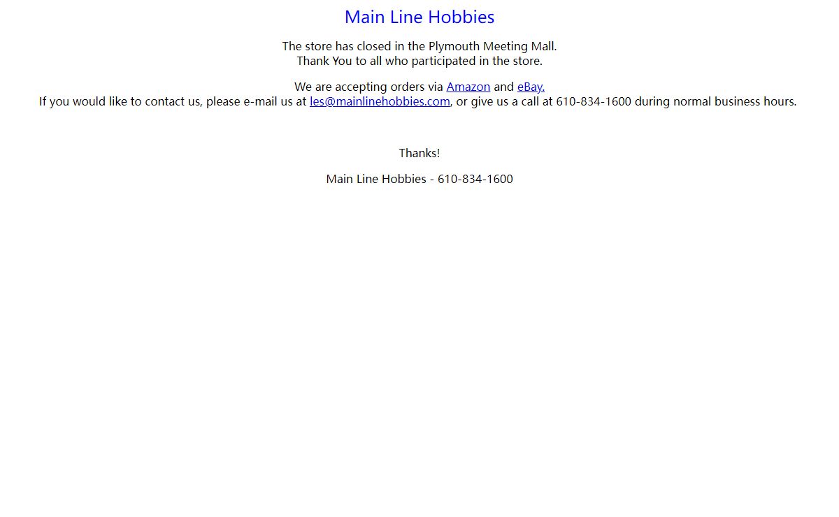 Main Line Hobbies - East Coast Largest Slot Car Store!