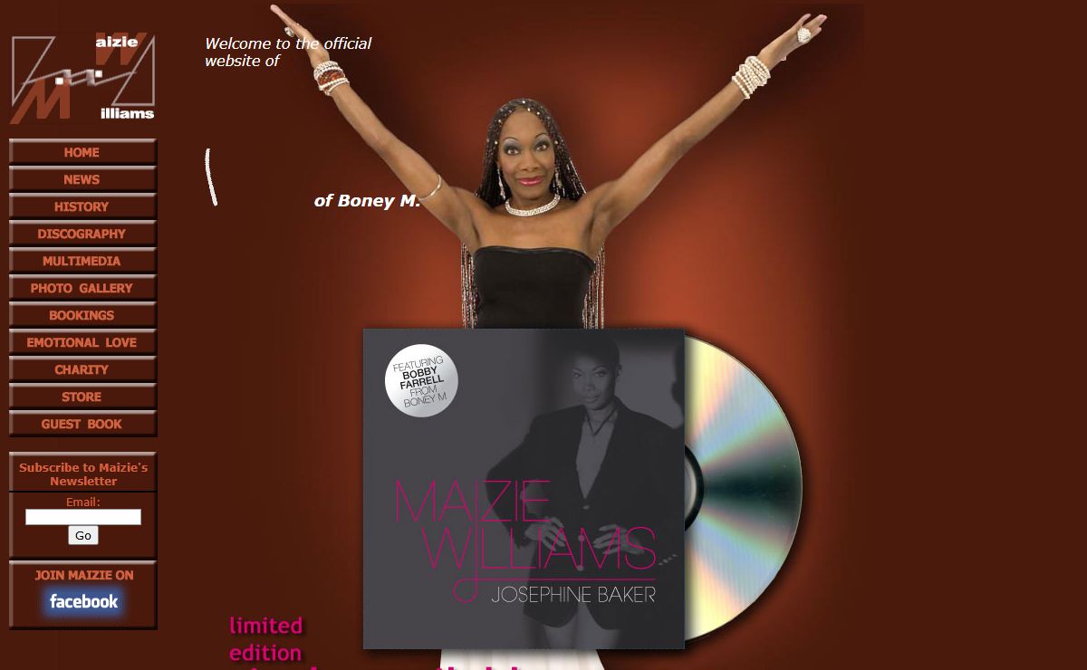 Welcome from Maizie Williams of Boney M.