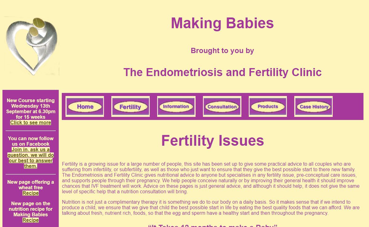 Fertility problems helped with good nutritional advice
