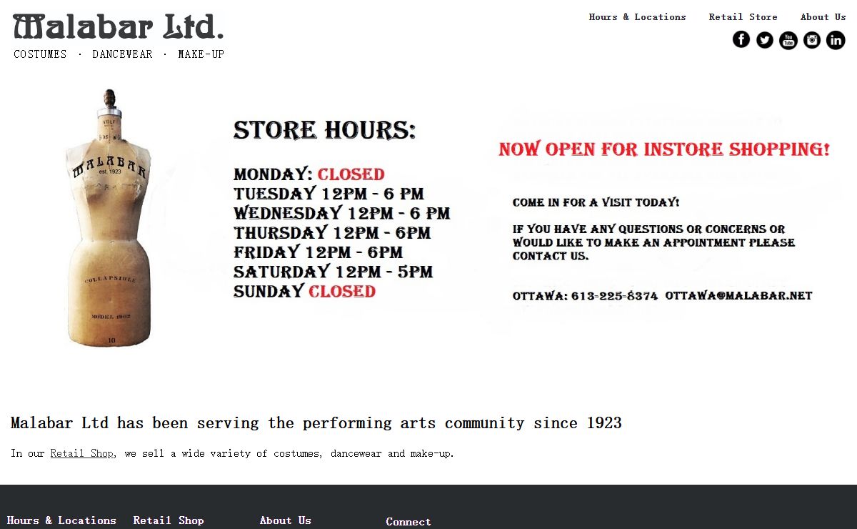 Malabar Limited - Costumes, Dancewear & Make-up