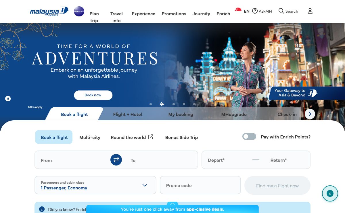 Malaysia Airlines | Book International & Domestic Flight Tickets |