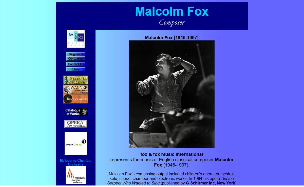 MALCOLM FOX (1946-1997) classical composer
