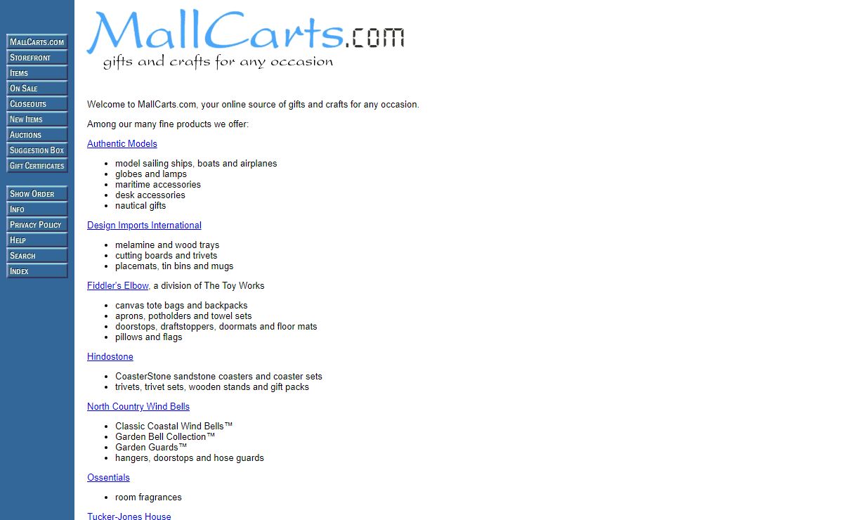 MallCarts.com -- Your online source of gifts and crafts for any occasion.
