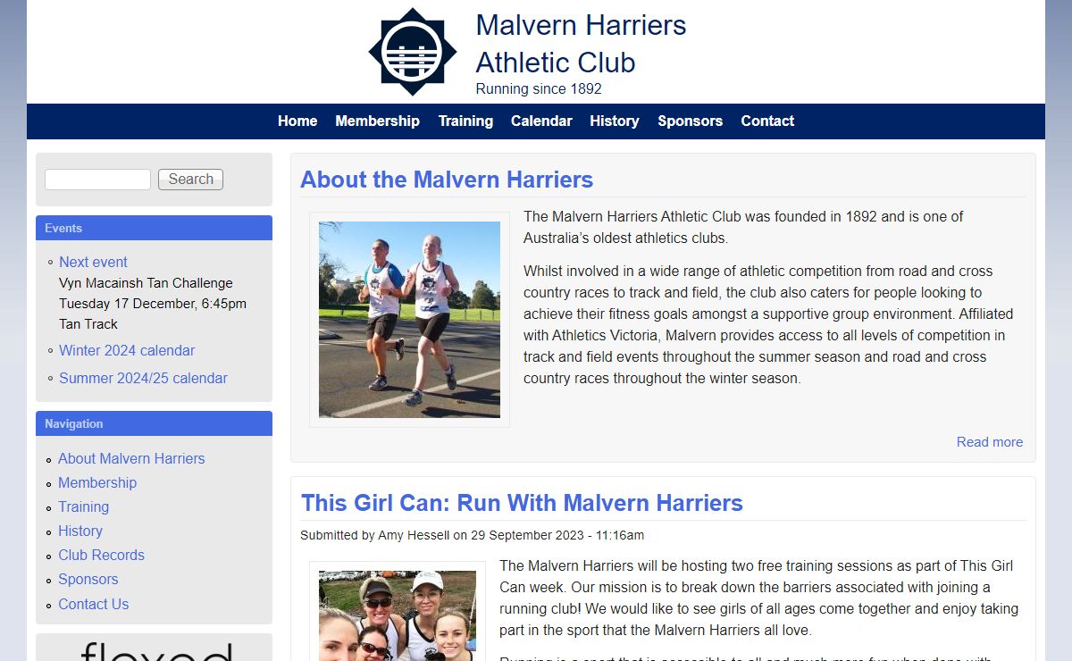 Malvern Harriers Athletic Club | Running since 1892