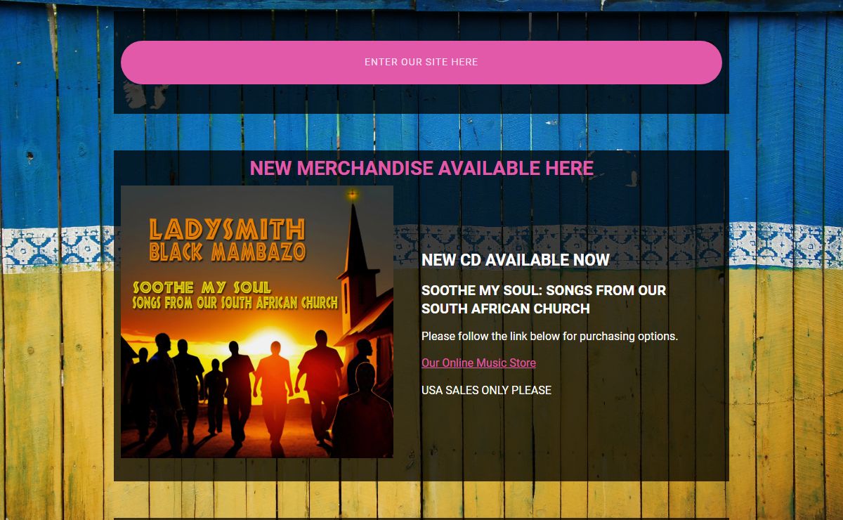 the official page for LADYSMITH BLACK MAMBAZO