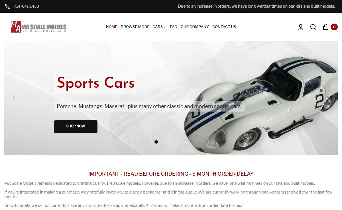 Scale Model Cars - Scale Model Car Kits - MA Scale Models