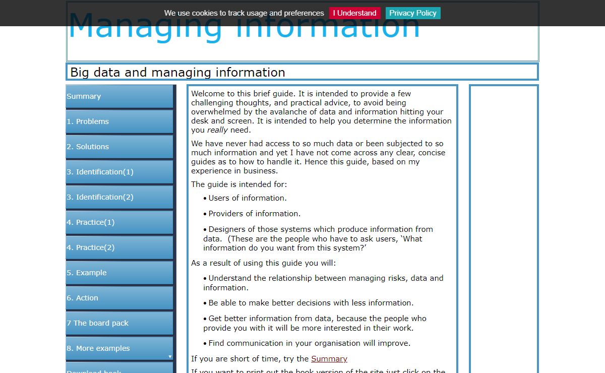 Managing Information & Big Data | Introduction