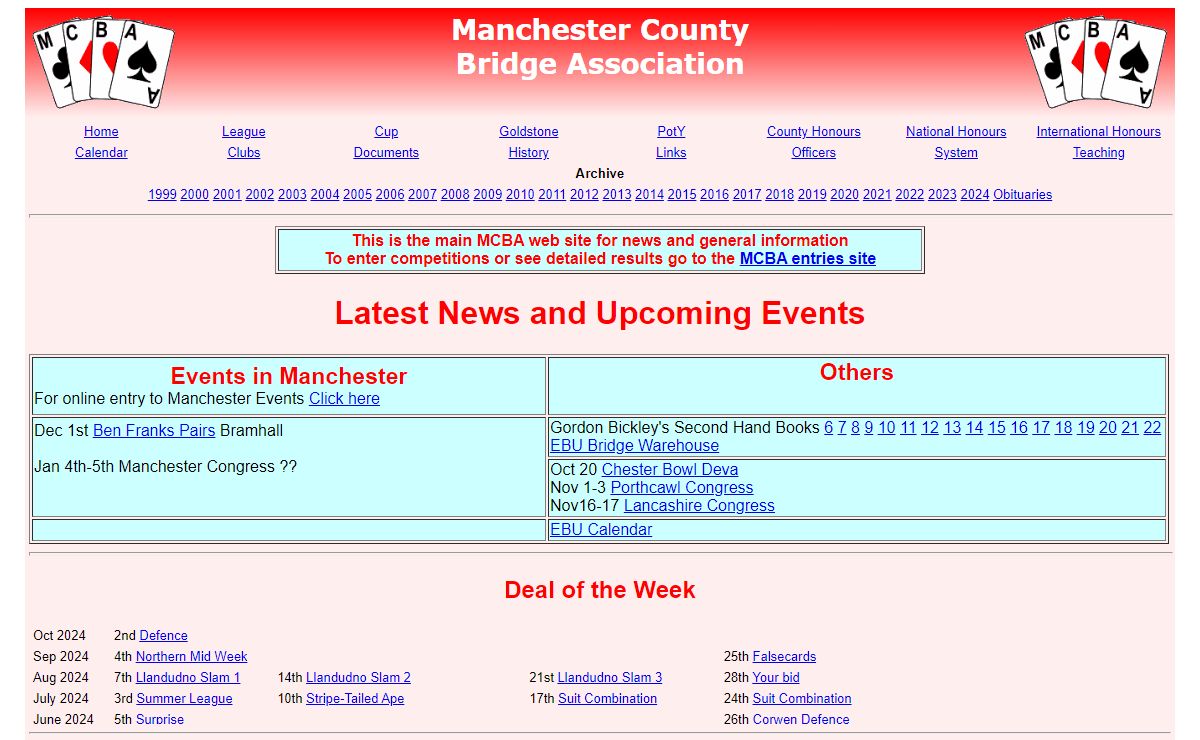 MANCHESTER CONTRACT BRIDGE ASSOCIATION