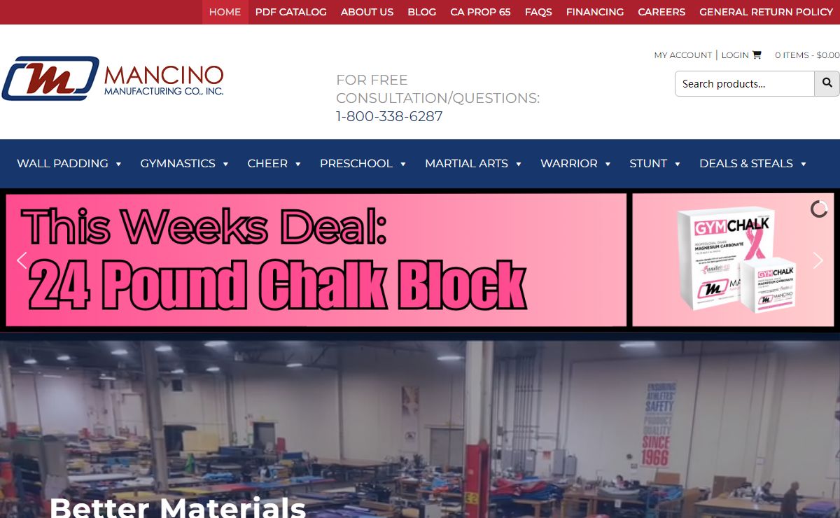 Gymnastics Equipment | Gymnastics Mats | Mancino Mats