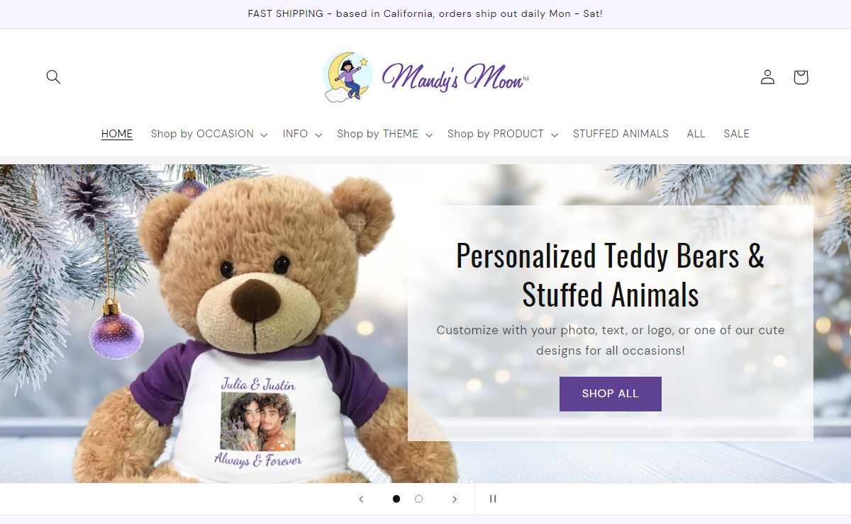 Mandys Moon Kids Party Invitations, Personalized Teddy Bears and Gifts – Mandys Moon Personalized Gifts