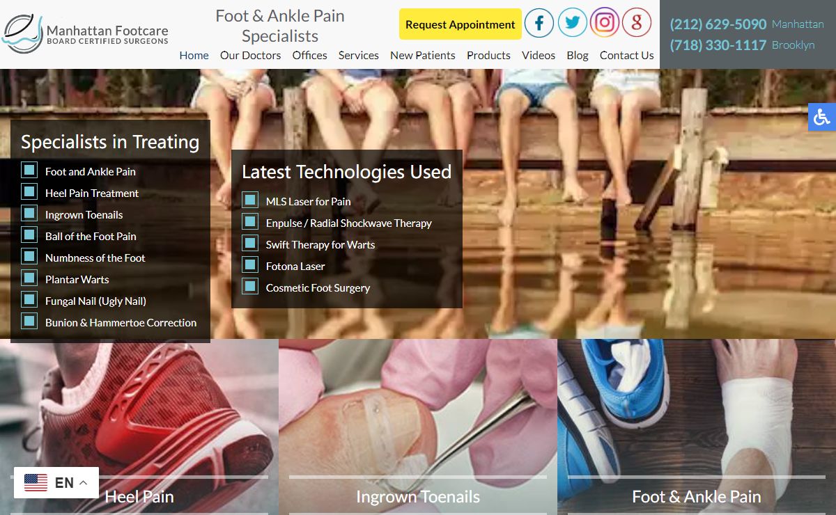 Manhattan Footcare Board Certified Surgeons - Podiatrist New York, NY 10016 & Brooklyn, NY 11201
