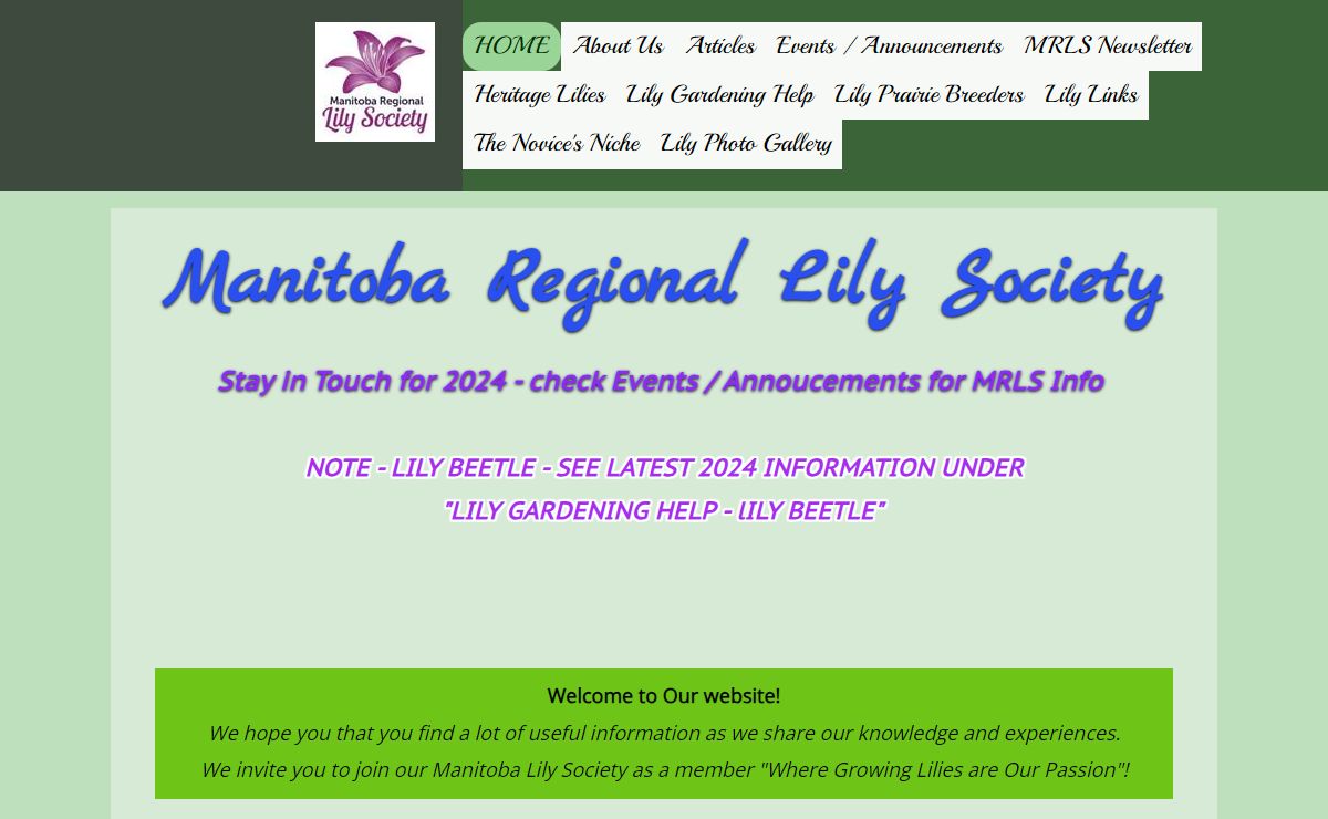 HOME - Manitoba Regional Lily Society