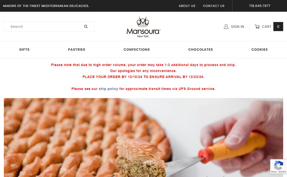 Mansoura® - Pastries | Gourmet Chocolates | Confections