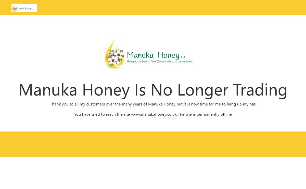Manuka Honey - Site Unavailable