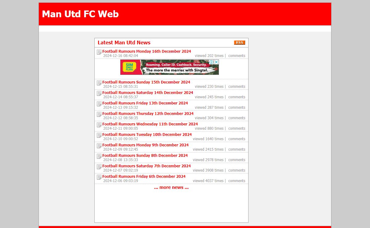 Man Utd news, fixtures and results - www.manutdfcweb.co.uk