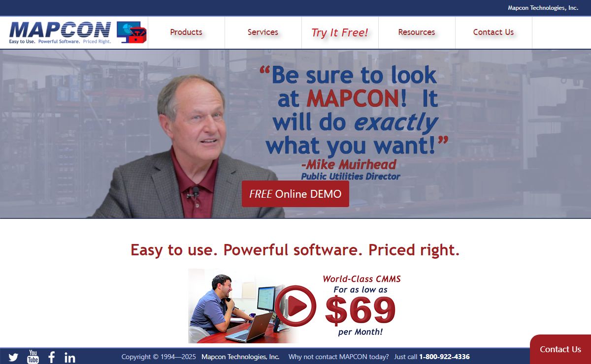 Mapcon Technologies, Inc. | Maintenance Software Products