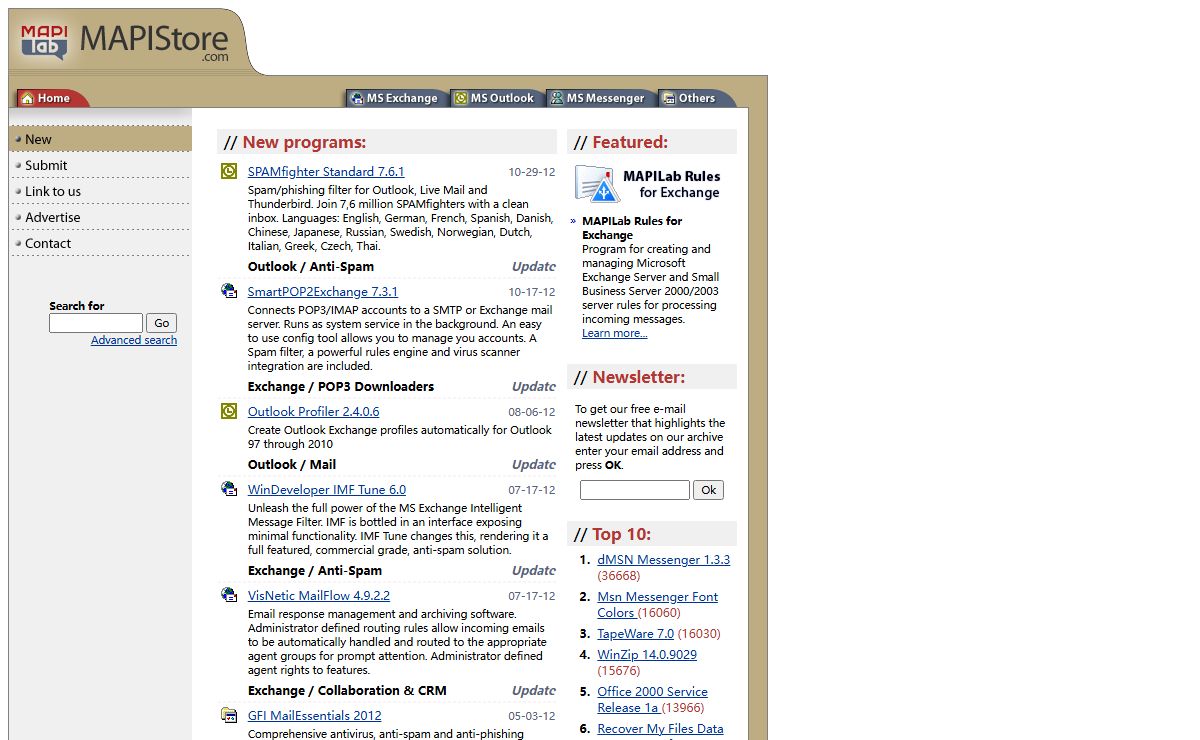 MAPIStore.Com - download center for MS Outlook & Exchange solutions