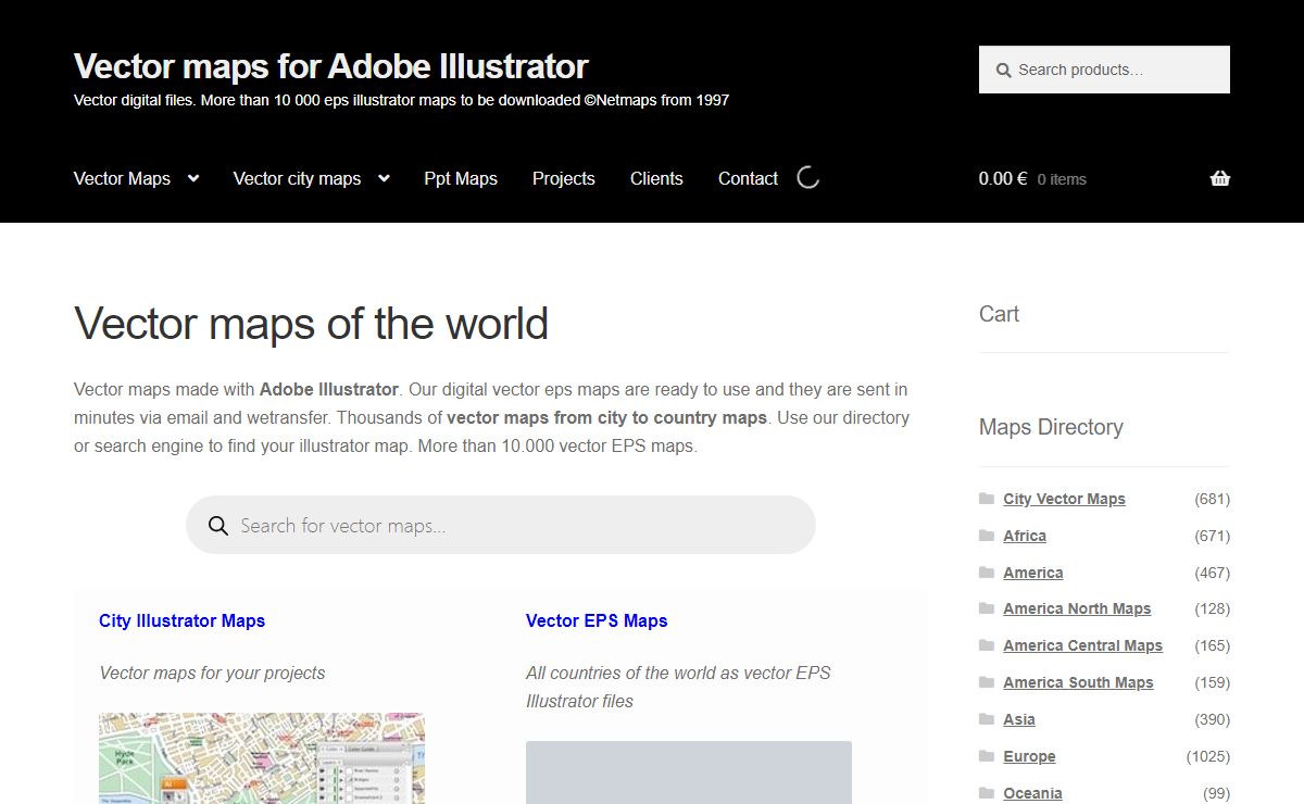 Vector city maps created for Adobe Illustrator EPS