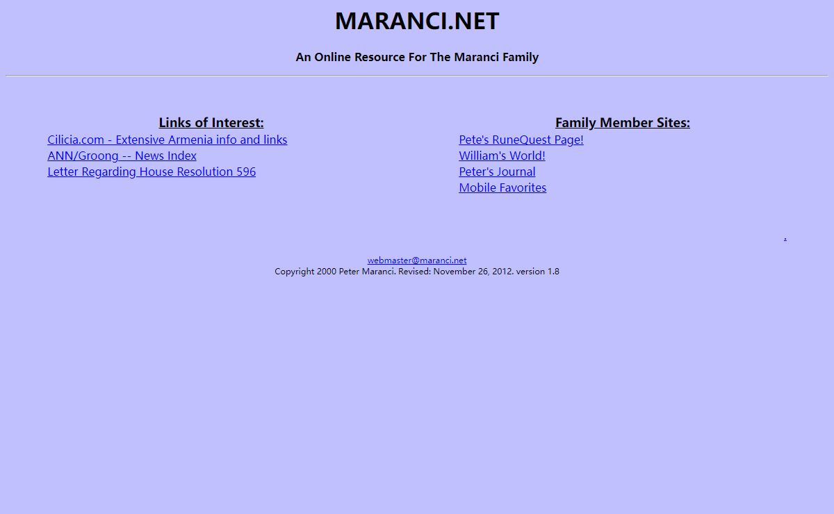 Maranci.net - The Online Home of the Maranci Family