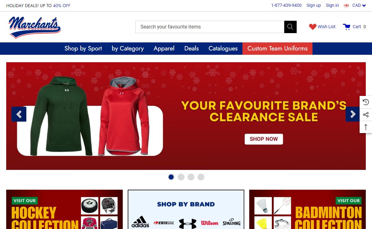 Sports Equipment, Team Uniforms and Apparel