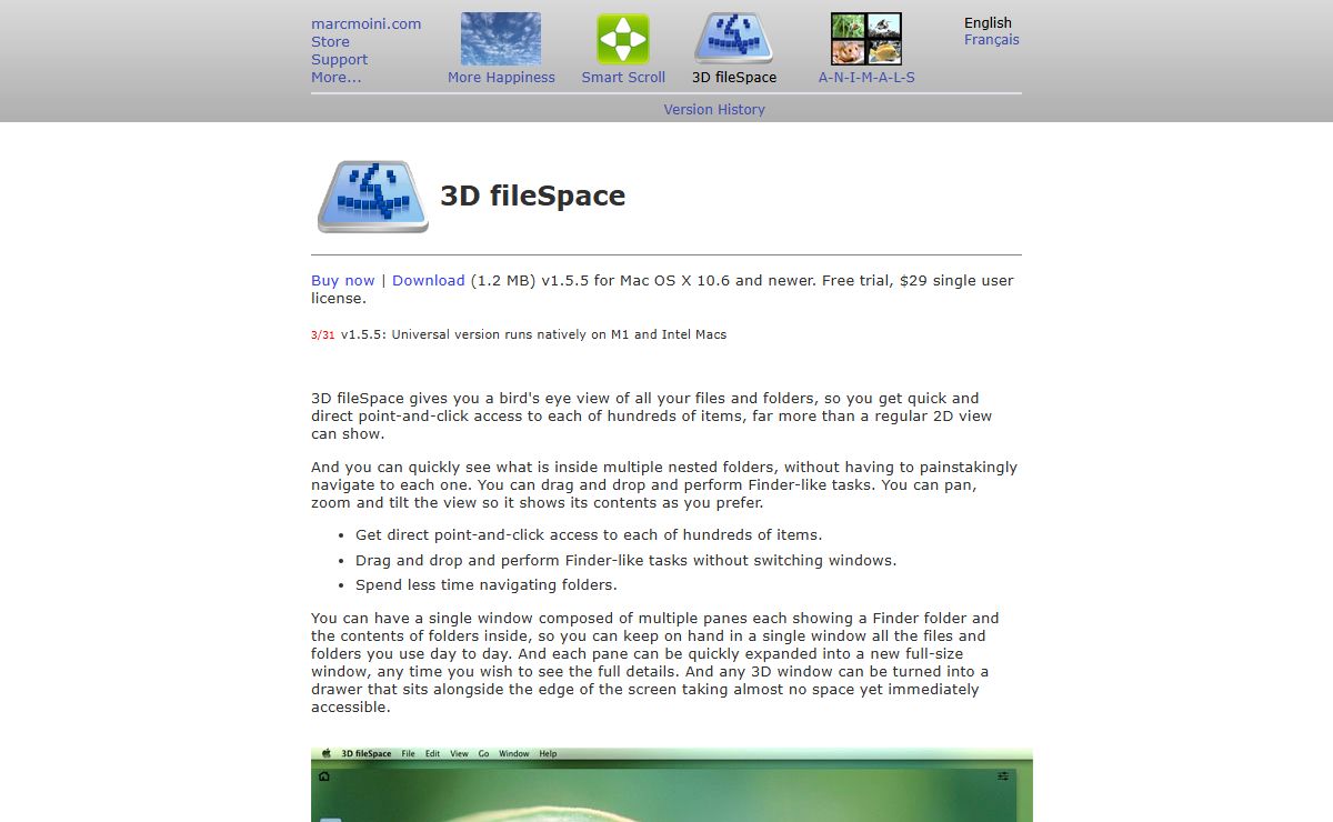 3D fileSpace for Mac OS X