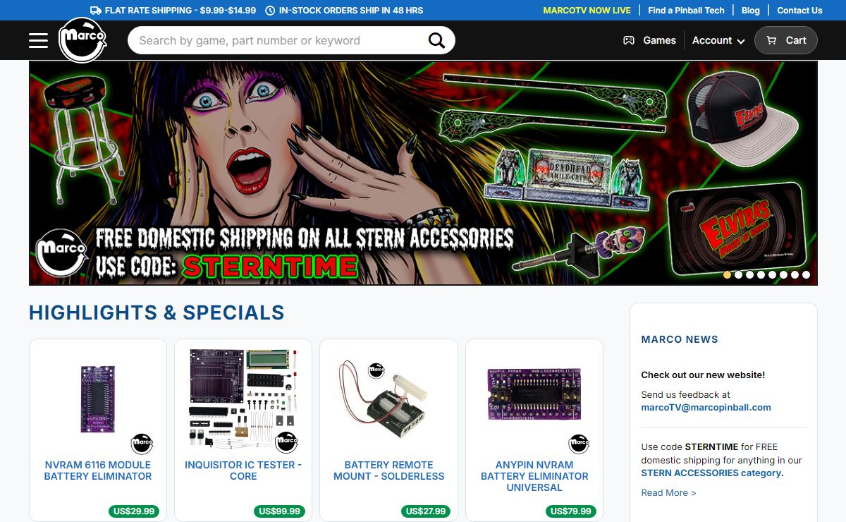 Marco Specialties Pinball Parts