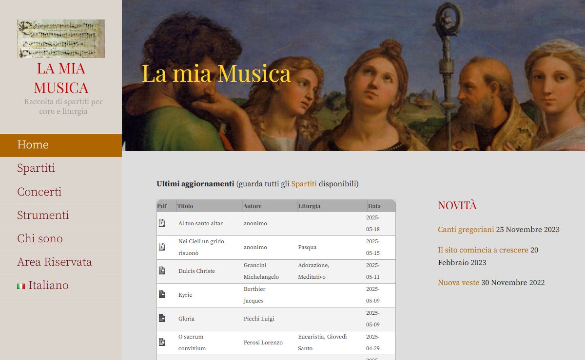 La mia Musica – Raccolta di spartiti per coro e liturgia
