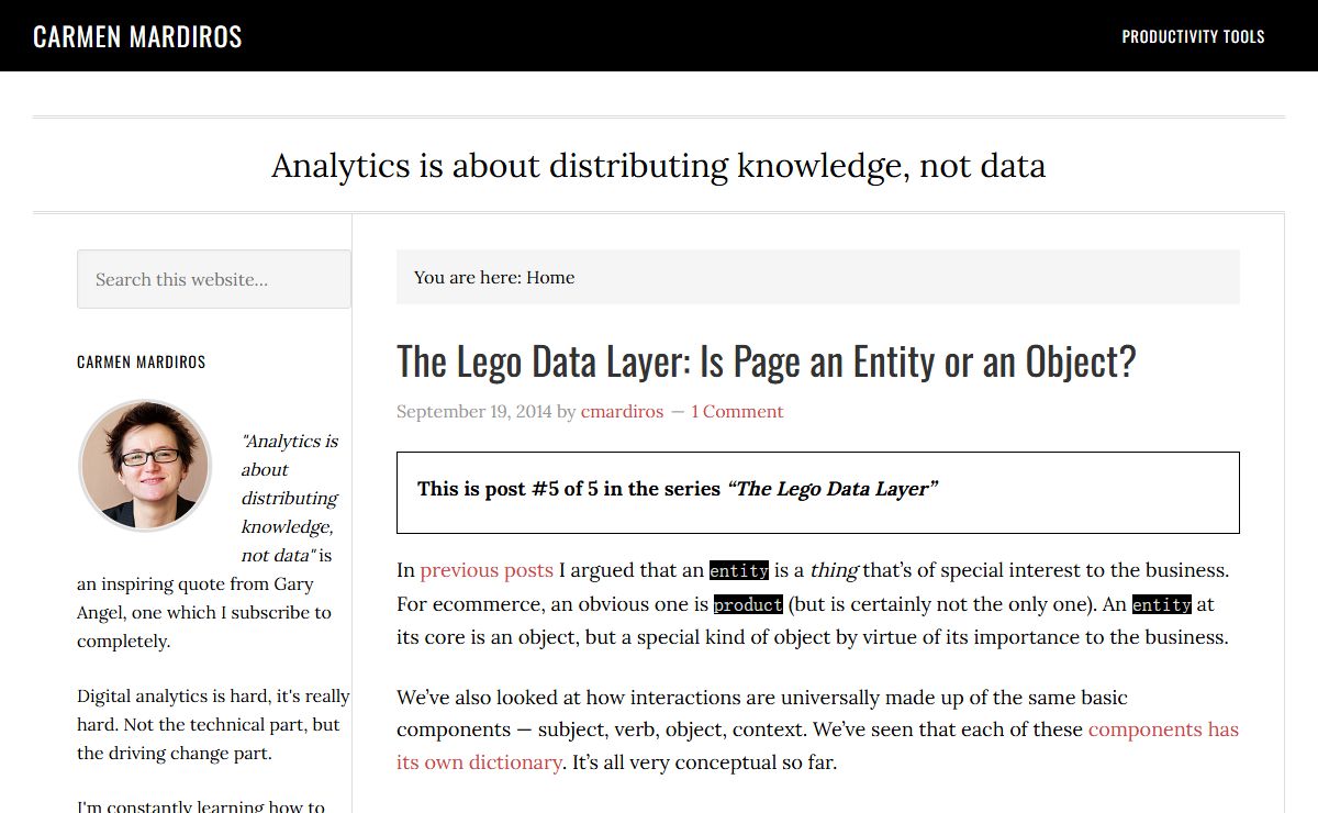 Carmen Mardiros – Analytics is about distributing knowledge, not data