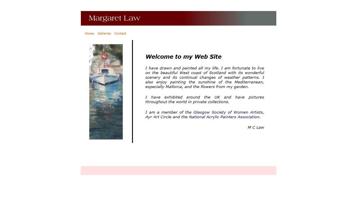 Margaret Law Scottish Artist Painter in Oils, Acrylics and Water Colours