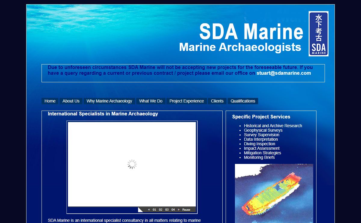 Marine Archaeologists - International Specialist Consultancy SDA Marine