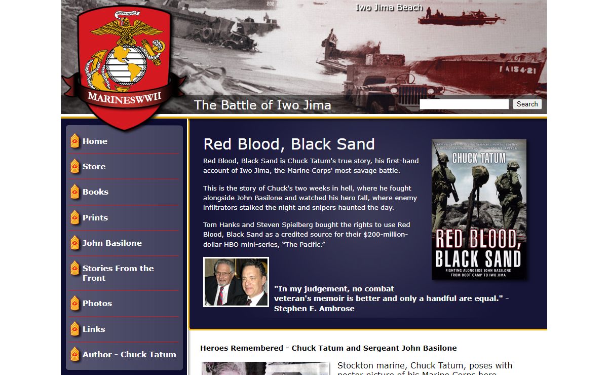 Red Blood Black Sand - by Chuck Tatum - The Battle of Iwo Jima