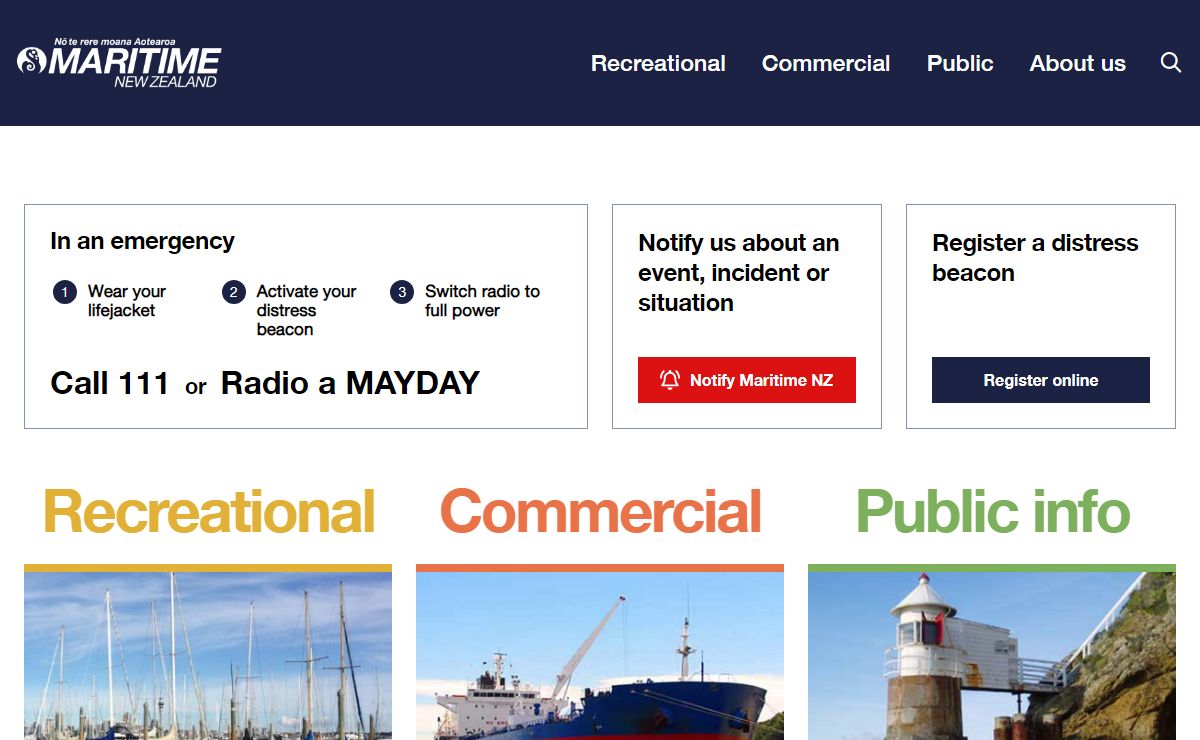 Our home page - Maritime NZ