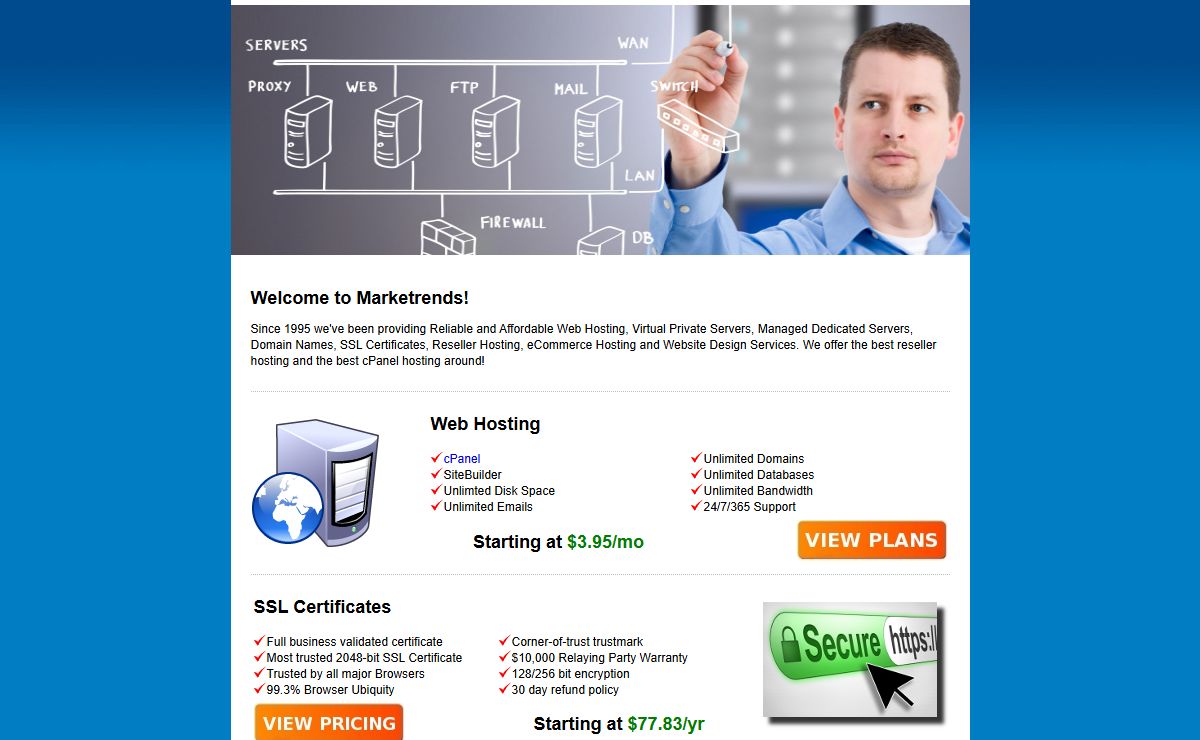 Marketrends, the best cPanel hosting and the best reseller hosting!