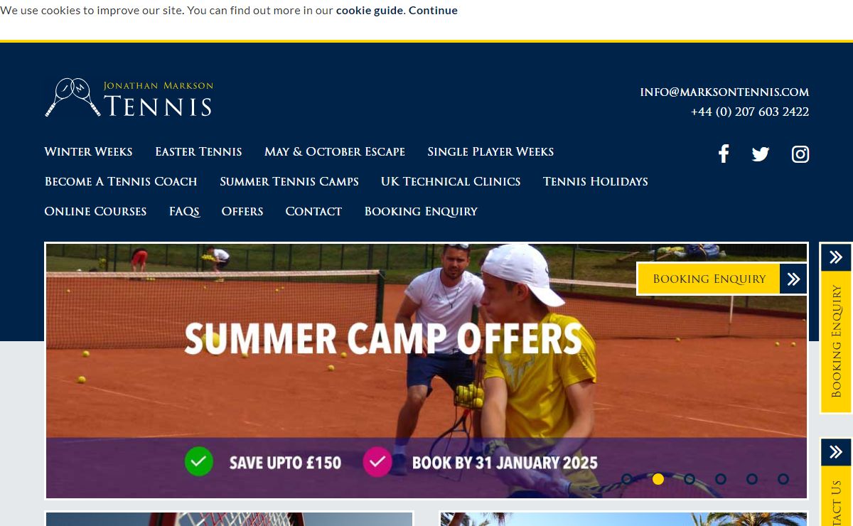 Tennis Camps and Tennis Holidays - Jonathan Markson Tennis