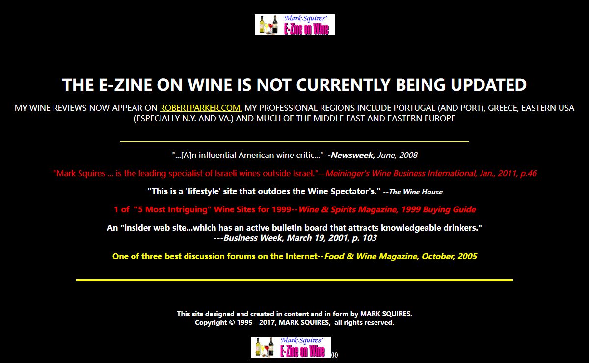 Mark Squires' E-Zine on WINE Home Page