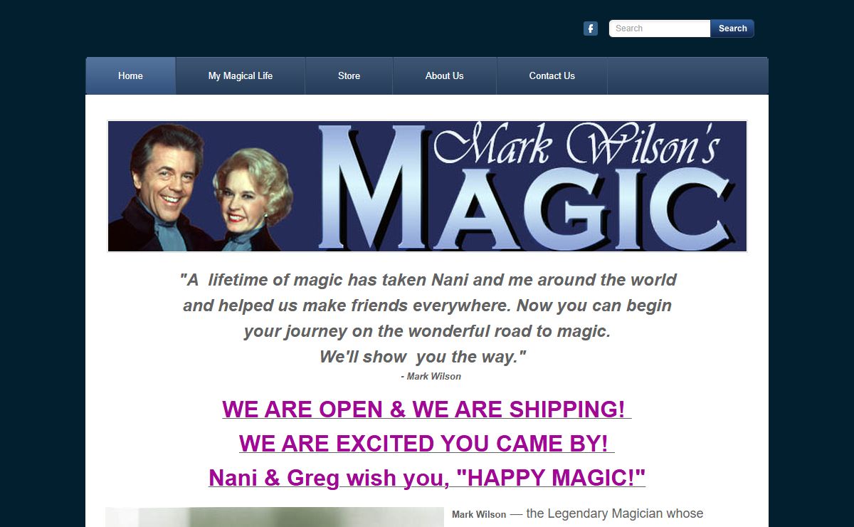 Mark Wilson and Nani Darnell's Personal Magic Site