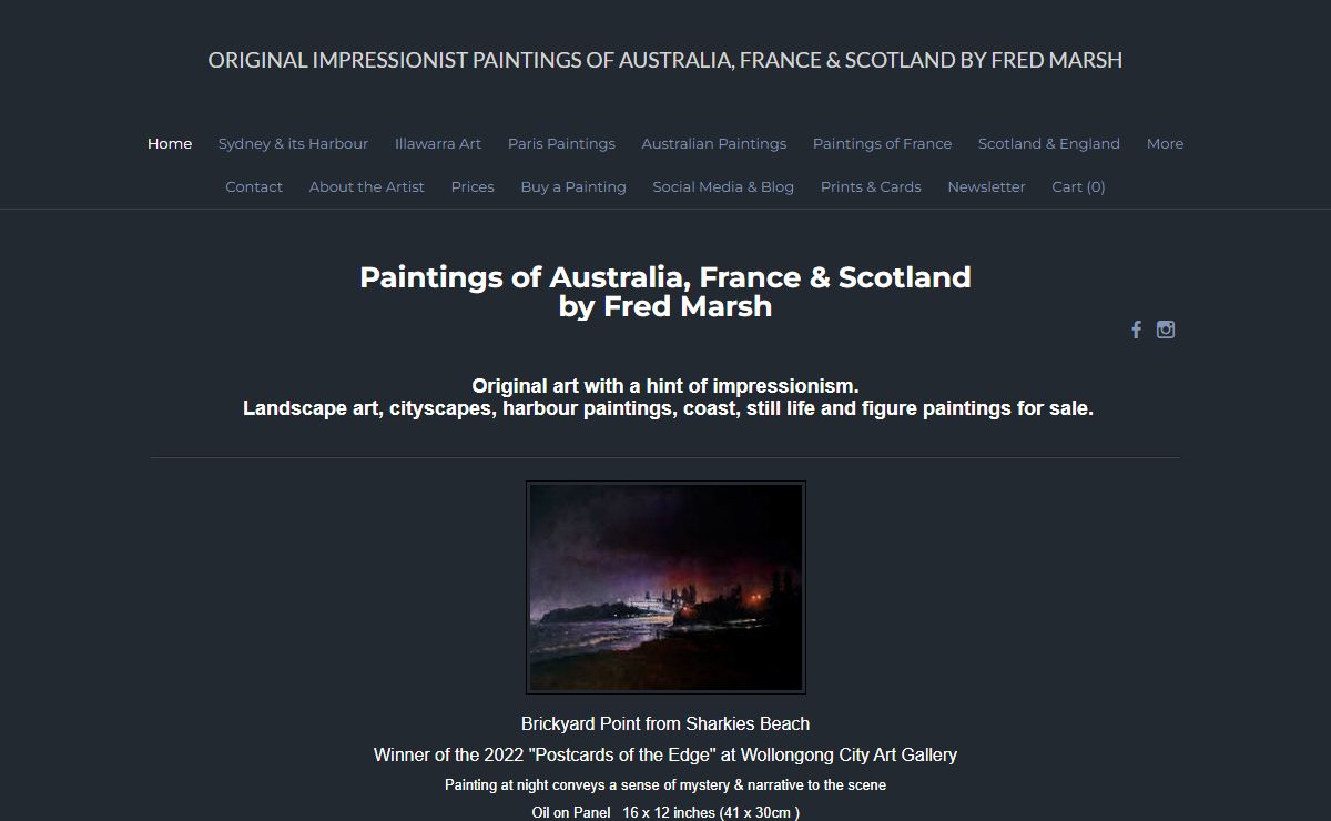 ORIGINAL IMPRESSIONIST PAINTINGS OF AUSTRALIA, FRANCE & SCOTLAND BY FRED MARSH - Paintings of Sydney Paris France Australia for sale online