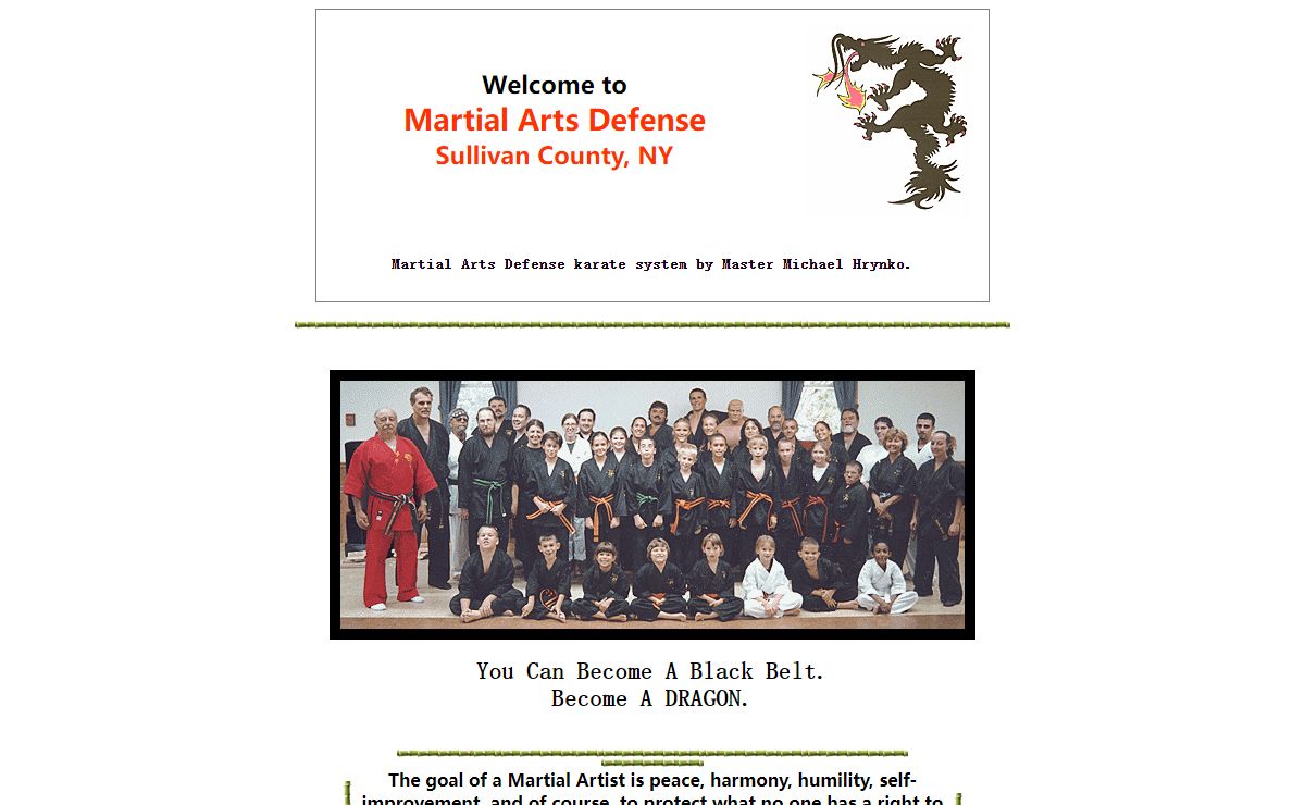 Martial Arts Defense; karate system by Master Michael Hrynko|Sullivan County, New York