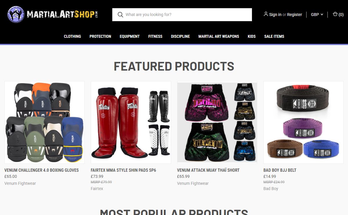 Martial Arts Supplies, Online Martial Art suppliers of Weapons Equipment punch bags MMA Information Supplier West Midlands UK