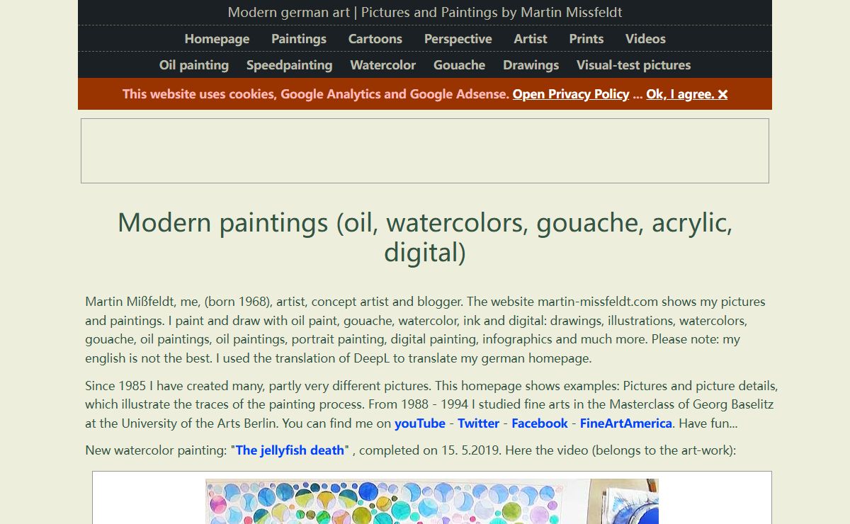 Modern art, paintings and drawings by Missfeldt