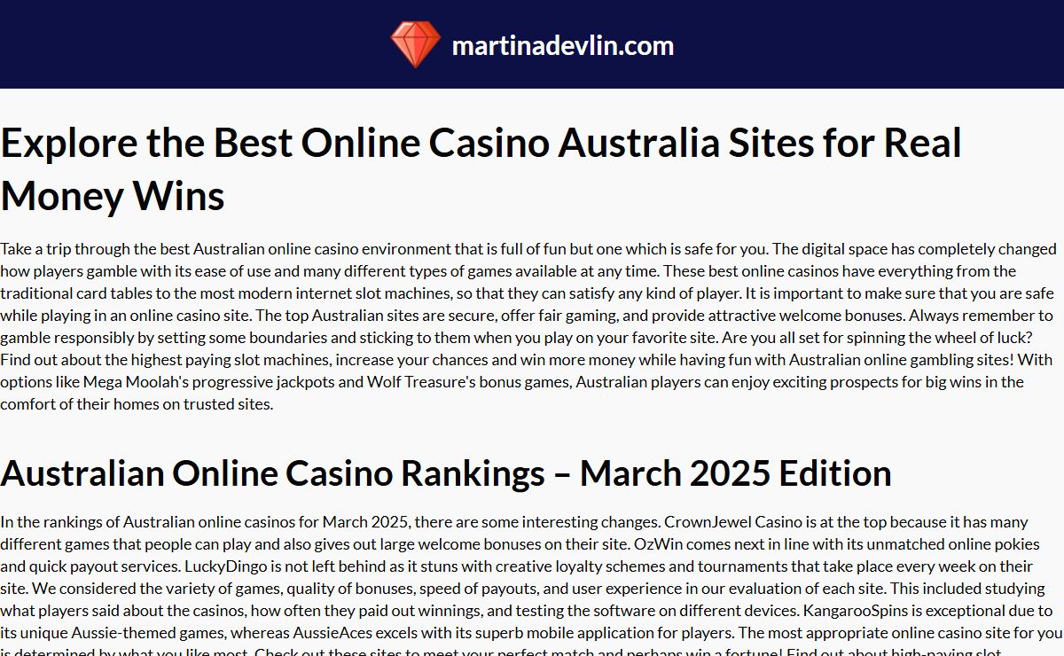 Top Best Online Casinos in Australia for Real Money (2025 Update)