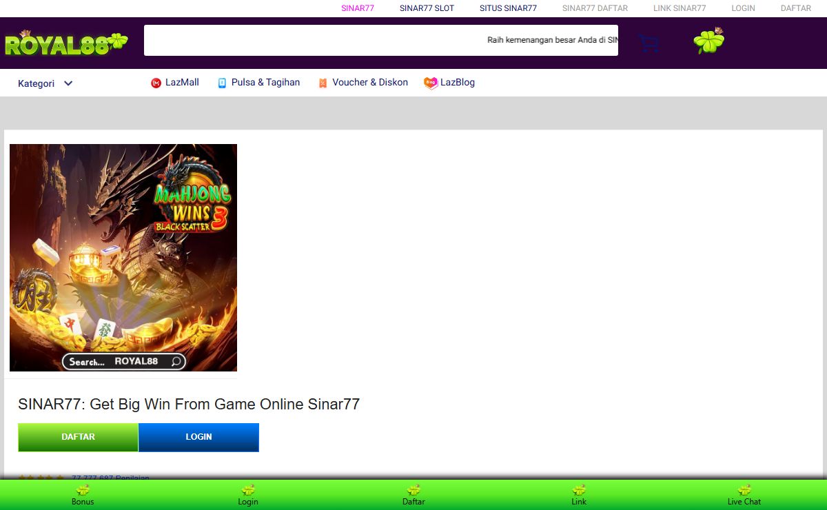 SINAR77: Get Big Win From Game Online Sinar77
