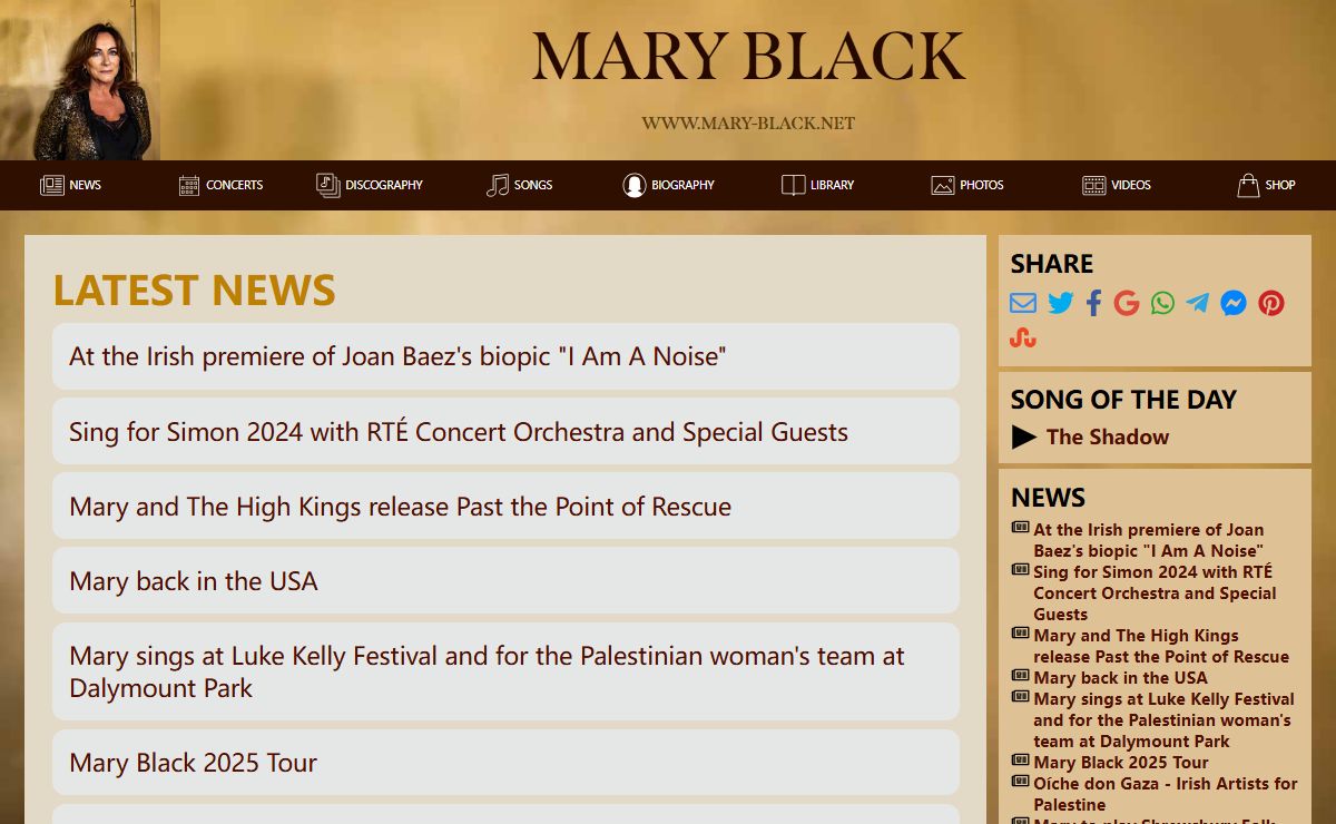 Mary Black - Frontpage