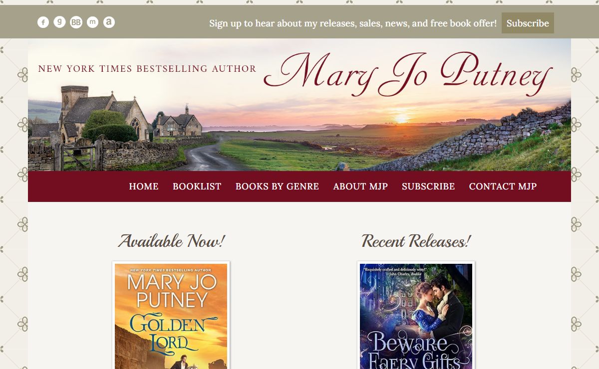 Mary Jo Putney, New York Times Bestselling Romance Author