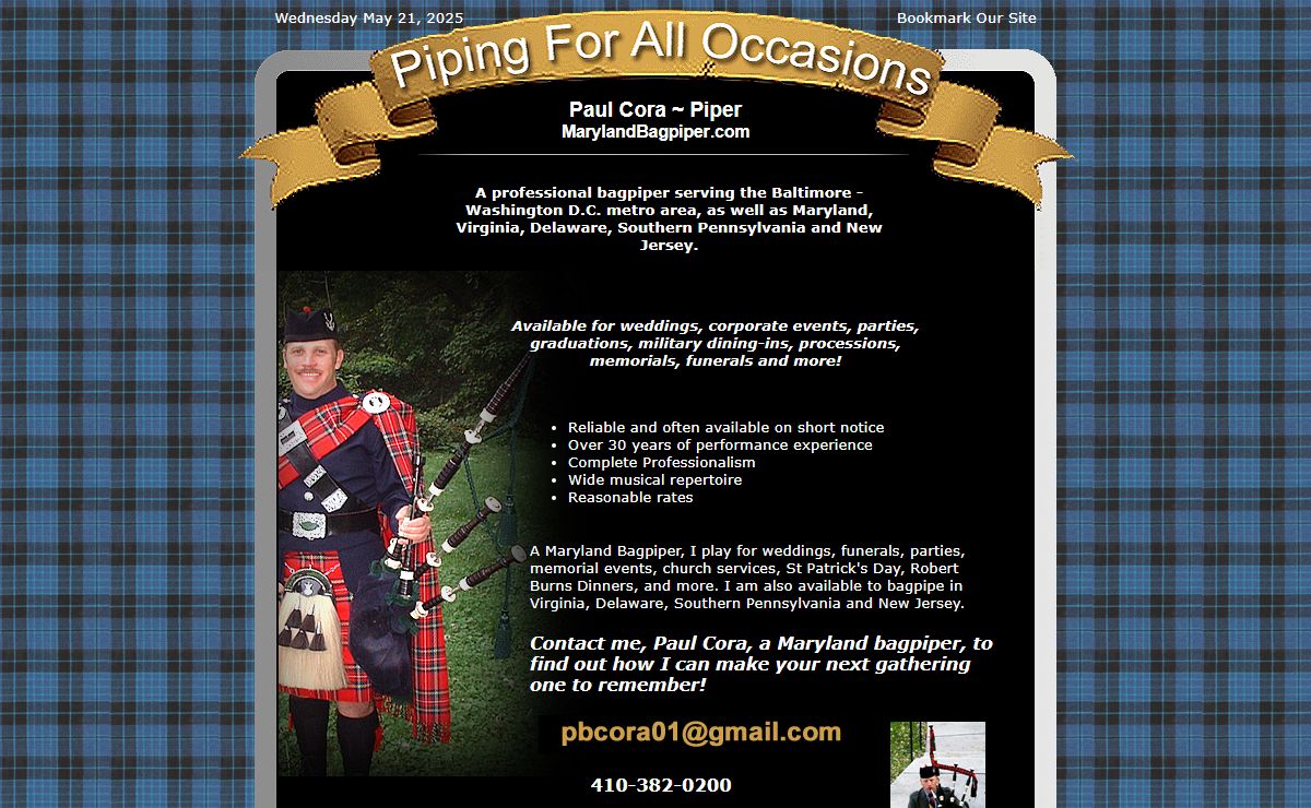 Maryland Bagpiper, Bagpiper Maryland, MD Bagpiper, Bagpipers MD,