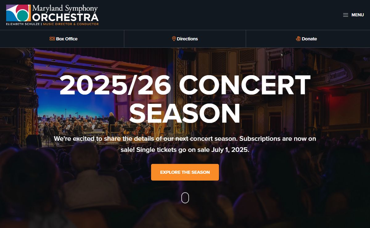 Maryland Symphony Orchestra - Experience an emotional thrill - musical masterpieces performed live on stage, Hagerstown Maryland.
