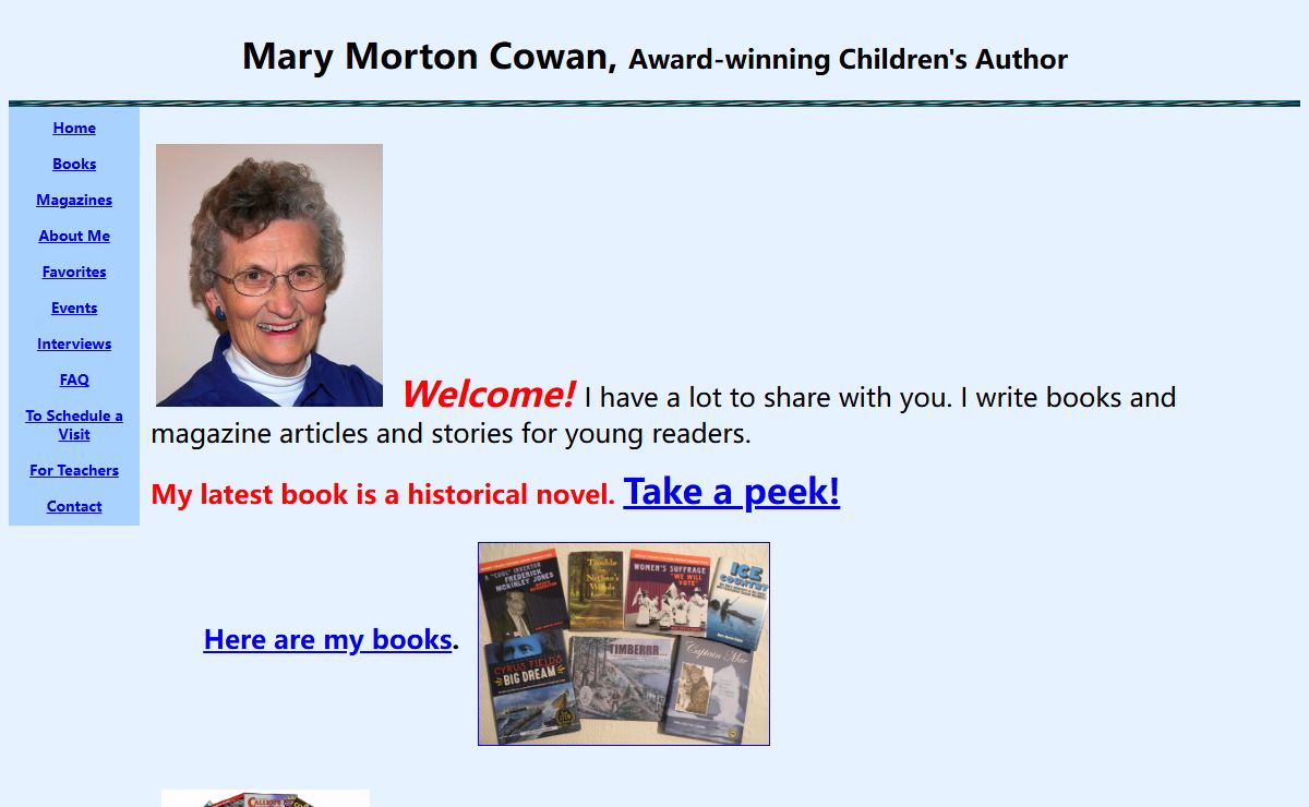 Mary Morton Cowan, Children's Author - Home Page